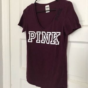 VS PINK Maroon V-Neck